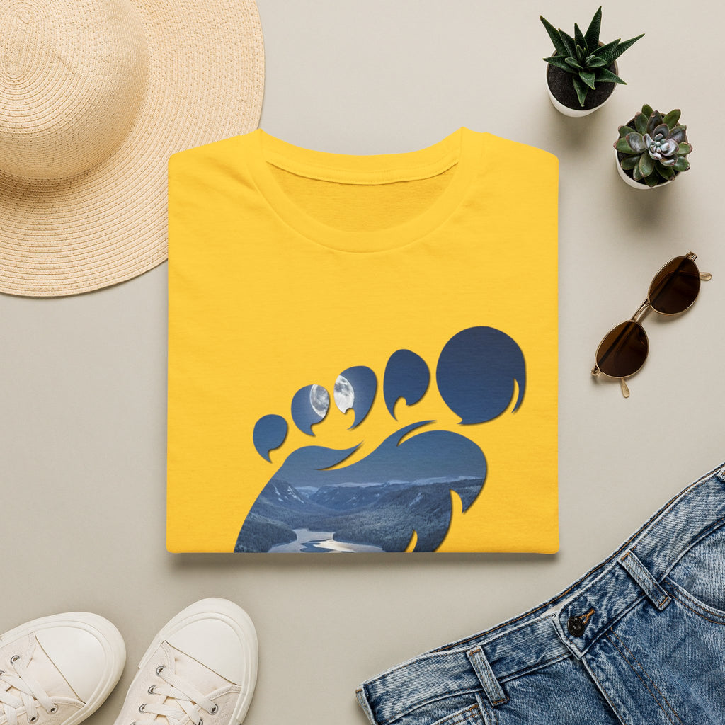 Bigfoot 'Squatchin' Ain't Easy' T-Shirt — Moonlit Winter Lake Sasquatch Tee