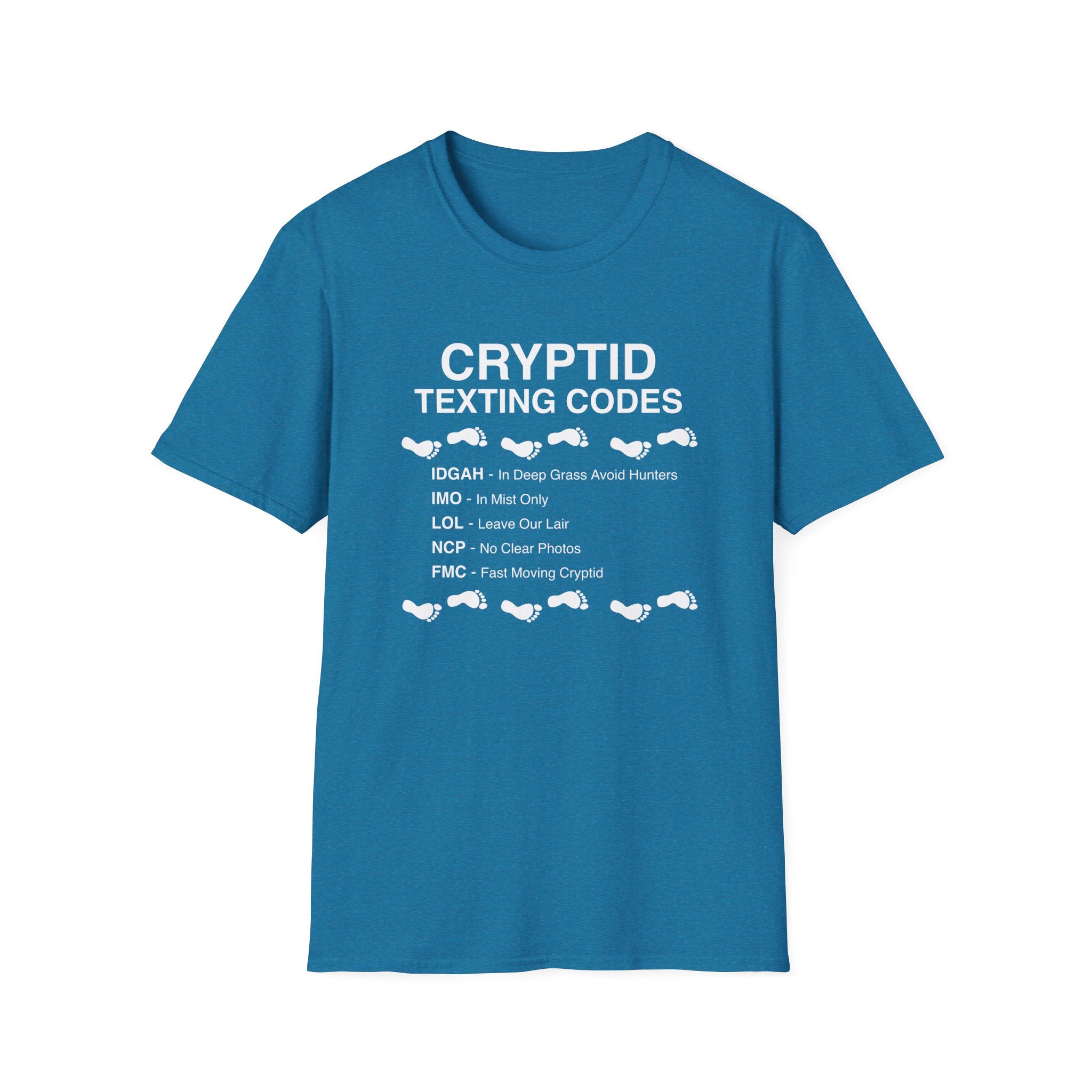 Cryptid Texting Codes T-Shirt — Funny Bigfoot/Nessie Sasquatch Meme Tee for Cryptid Fans
