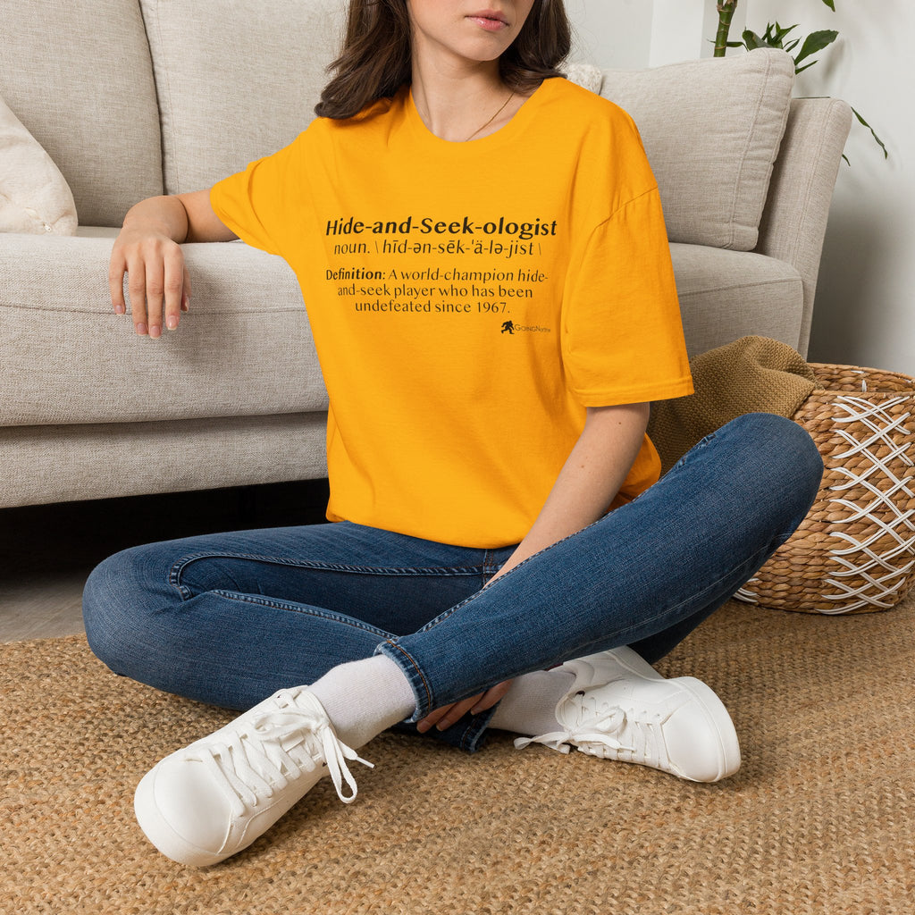 Bigfoot "Hide-and-Seek-ologist" T-Shirt — Funny Sasquatch Definition Tee