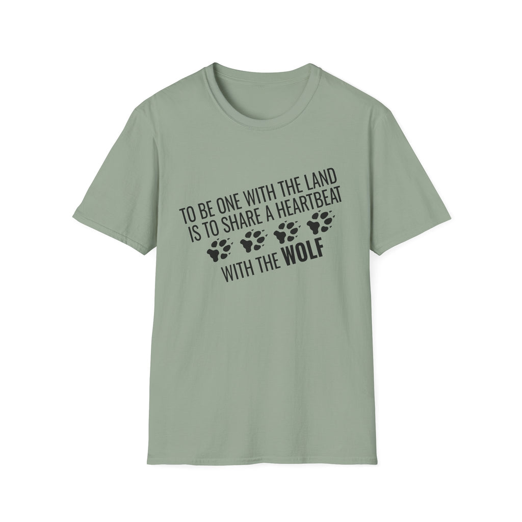 Wolf Paw Print T-Shirt – "To Be One With The Land Is To Share A Heartbeat With The Wolf"