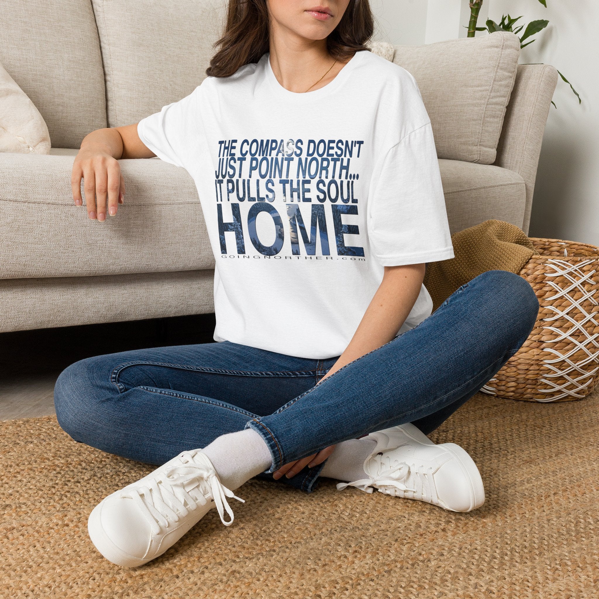 T-Shirt — "The Compass Doesn't Just Point North... It Pulls the Soul Home" Inspirational Tee
