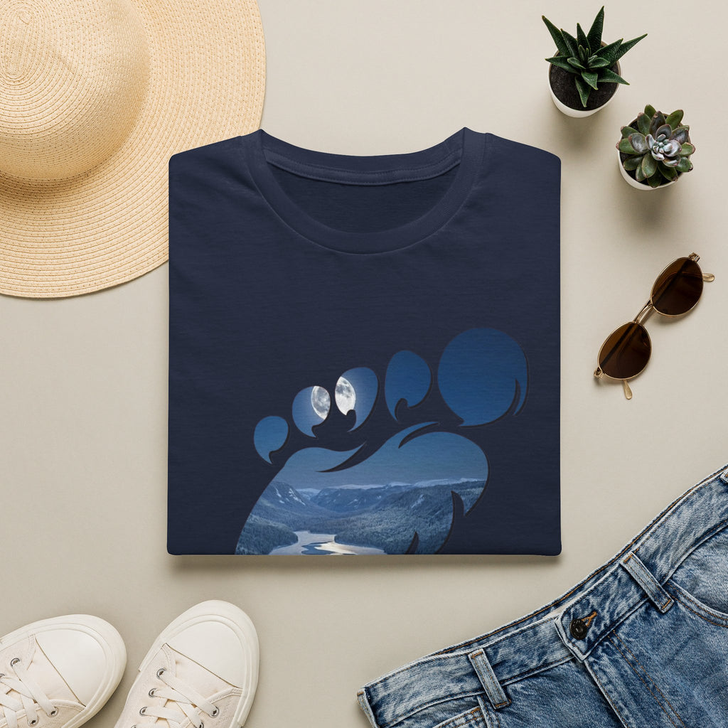 Bigfoot 'Squatchin' Ain't Easy' T-Shirt — Moonlit Winter Lake Sasquatch Tee