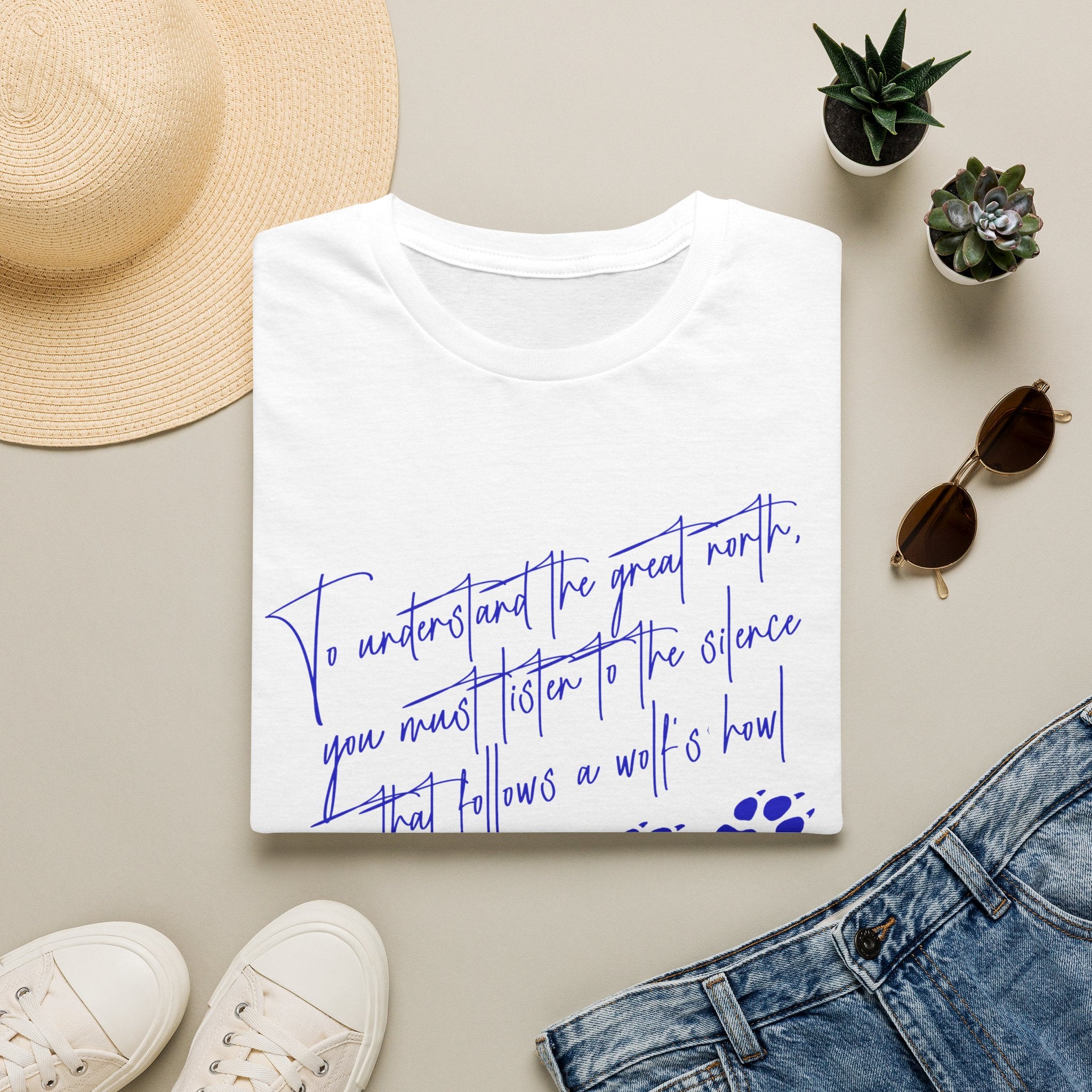 T-Shirt — "To Understand the Great North" Wolf Paw Graphic Tee