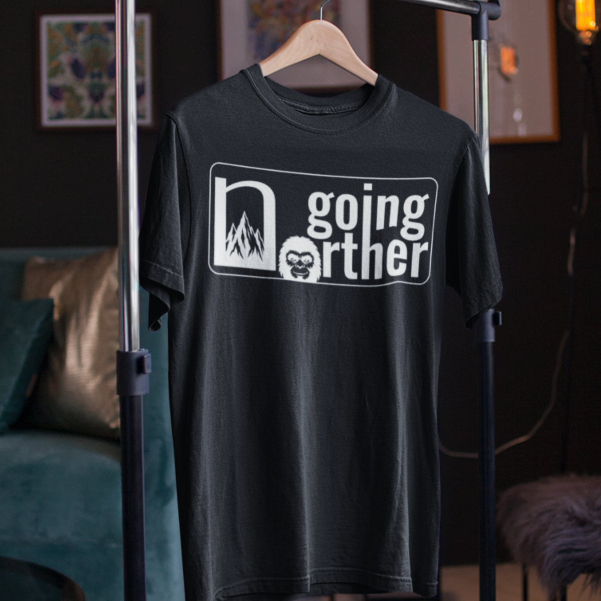 T-Shirt — "Going Norther" Mountain & Sasquatch Graphic Tee