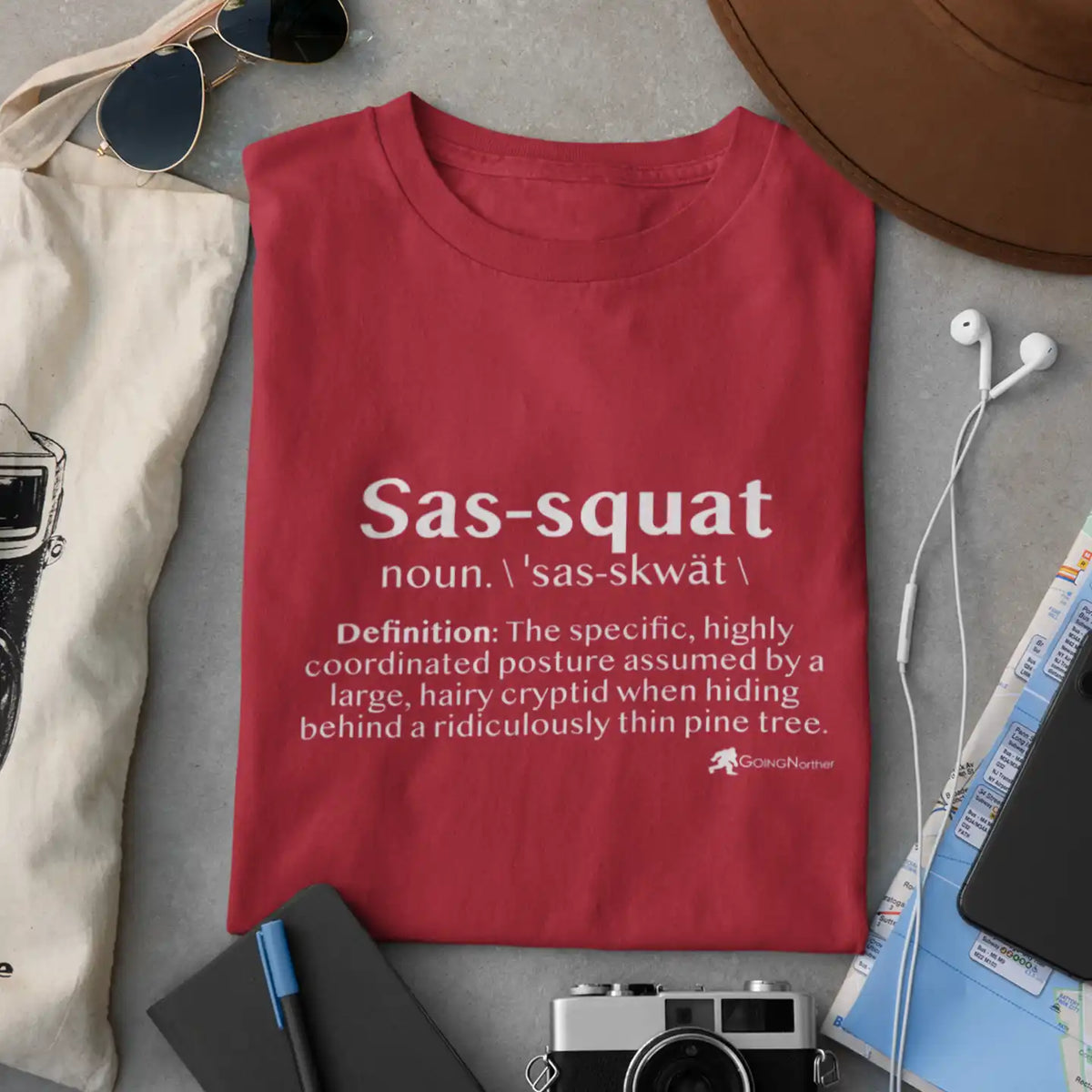 Sas‑Squat Definition T-Shirt — Funny Bigfoot Dictionary Tee