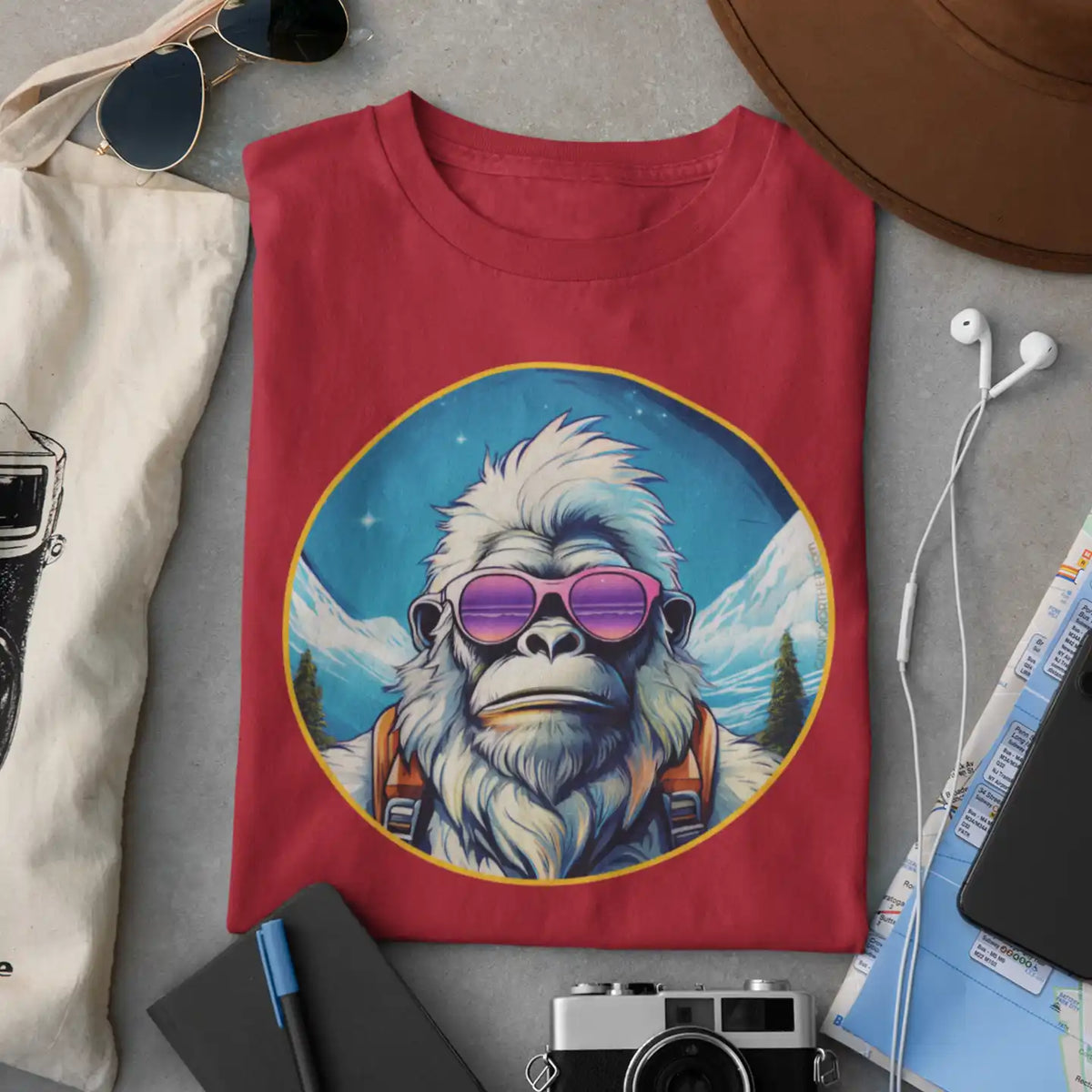 Going Norther - Bigfoot T-Shirt - Retro Styled Sasquatch