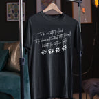 Wolf Paw Graphic T-Shirt — "To Be One with the Land" Script Tee