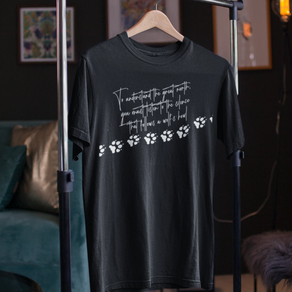 "To Understand the Great North" Wolf Paw Graphic Tee