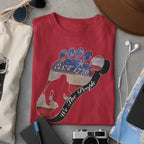 Going Norther Bigfoot T-Shirt — Footprint Silhouette with Distressed Flag "EST. 1776 - We The People"