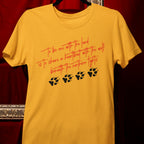 Wolf Paw Graphic T-Shirt — "To Be One with the Land" Script Tee