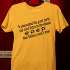 Wolf Paw Print T-Shirt – "To Be One With The Land Is To Share A Heartbeat With The Wolf"
